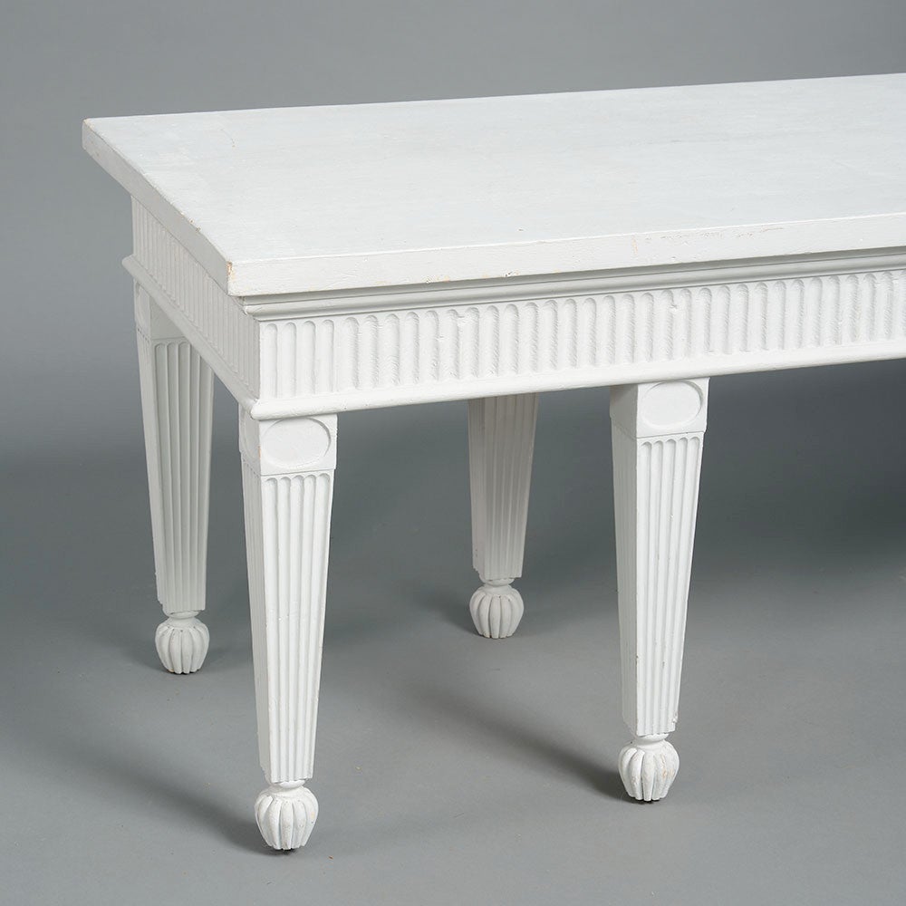 English Neoclassical Revival Painted Hall Bench