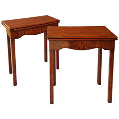 Pair of George II Small Mahogany Card Tables