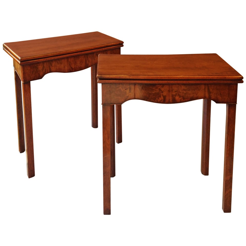 Pair of George II Small Mahogany Card Tables