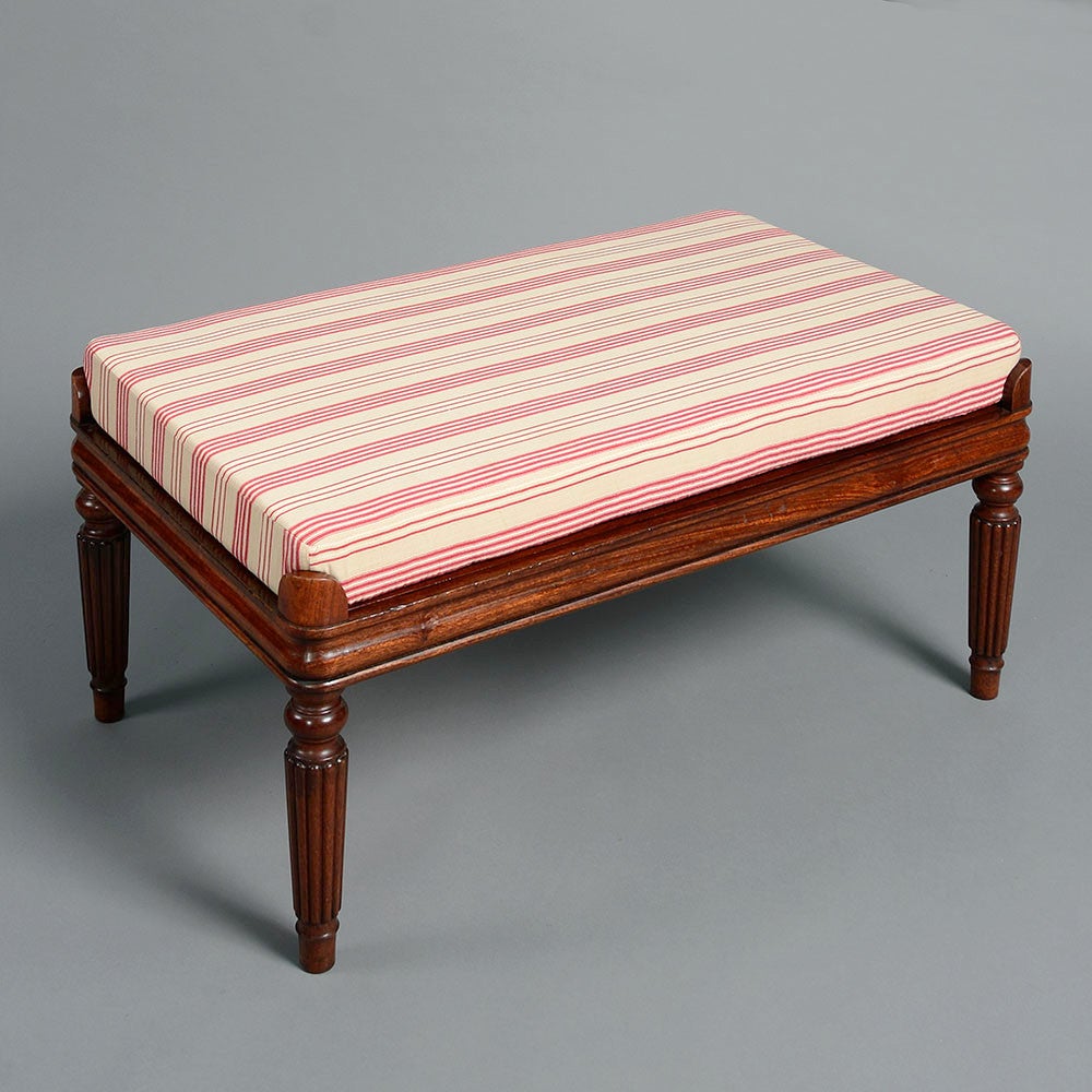 English Pair of 20th Century Upholstered Benches in the Regency Manner