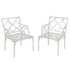 A Pair of Mid-20th Century Cockpen Cast Iron Garden Chairs