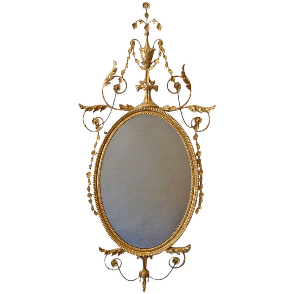 An 18th Century Adam Giltwood Oval Mirror