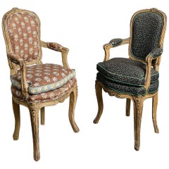 Pair of 18th Century Louis XV Period Child's Chairs
