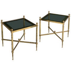 Pair of Mid-20th Century Brass Low Tables