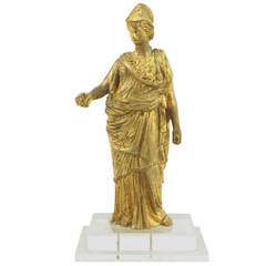 19th Century Gilt Brass Figure of Minerva
