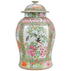 Canton Famille Rose Vase and Cover