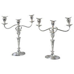 A Pair of 18th Century Sheffield Plate Candelabra
