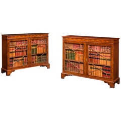 Pair of Late 19th Century Design Mahogany Low Bookcases