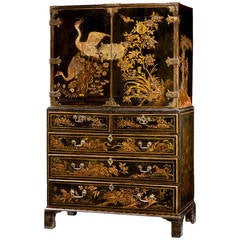 Charles II Period Lacquered Cabinet On Chest