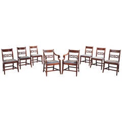 Eight George III period Dining Chairs with Pierced Splats 6