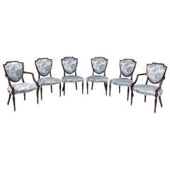 Set of Six Late 19th Century Hepplewhite Design Chairs 12