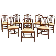 Eight George III Period Dining Chairs with Camel Shaped Backs 7