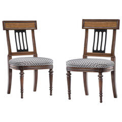 Set of Ten 19th Century Mahogany and Satinwood Dining Chairs 7