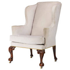George II Period Walnut Framed Wing Chair with Cabriole Supports 4