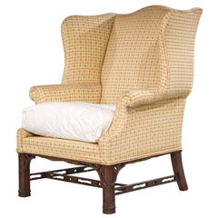 Early 20th Century Mahogany Framed Wing Chair 9