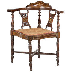 Victorian Period Mahogany Framed Corner Chair
