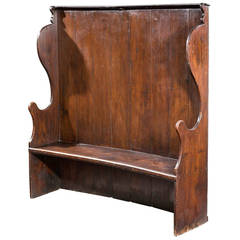 George III Period Stained Pine Settle 12