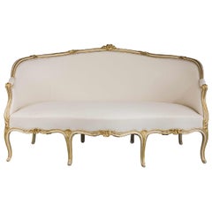 George III Period Parcel Gilt Sofa with a Triple Serpentine Front