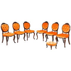Six Rosewood Single Chairs and a Stool en Suite 1