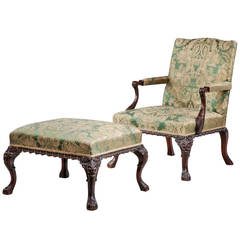 Used 19th Century Gainsborough Armchair and Stool