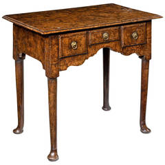 George I Period Burr Elm Lowboy 8