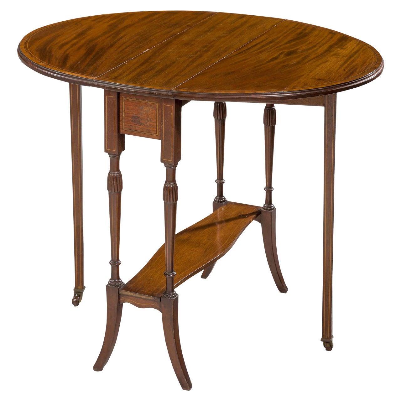 Late Victorian or Edwardian Period Mahogany Sutherland Table For Sale