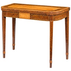 Late 18th Century Burr Yew and Burr Elm Card Table