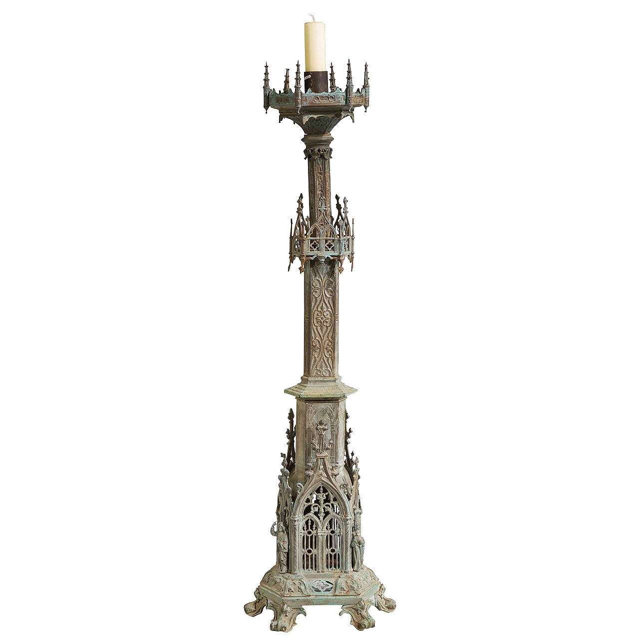 19th Century Gothic Candlestick at 1stDibs