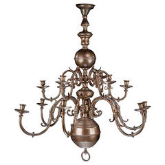Two-Tiered Bronze, Twelve-Arm Chandelier 2