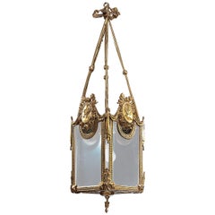 Antique Late 19th Century Gilt Bronze Lantern