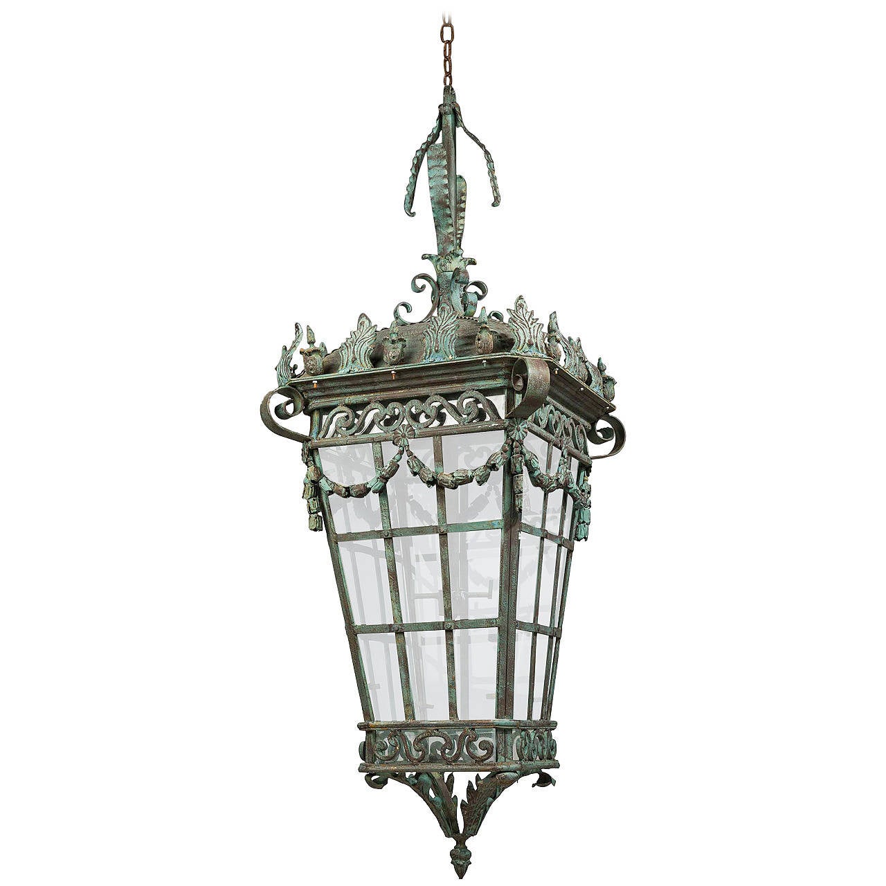 Early 20th Century Bronze Lantern For Sale
