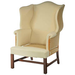 Early 20th Century Mahogany Framed Wing Chair 8