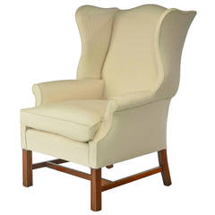 Chippendale Style Mahogany Framed Wing Chair 1