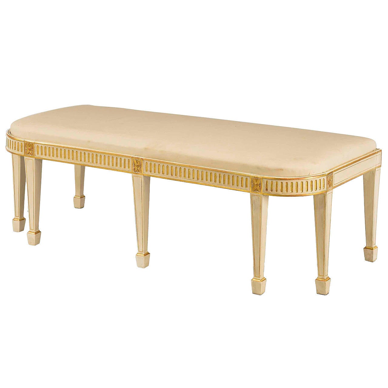 George III Period Parcel Gilt Window Seat For Sale at 1stdibs