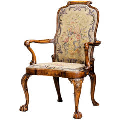 George II Design Walnut Elbow Chair