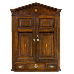 18th Century Oak Hanging Corner Cupboard 7