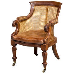 Antique Regency Period Mahogany Bergere Armchair
