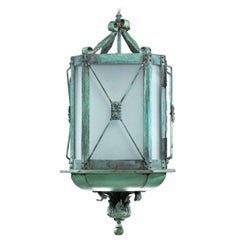 Antique Late 19th Century Bronze Hall Lantern