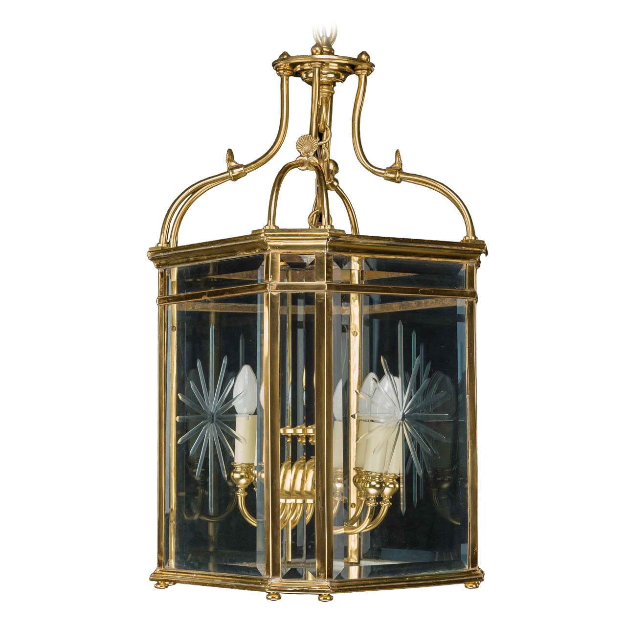 Regency Style Gilt Bronze Lantern For Sale