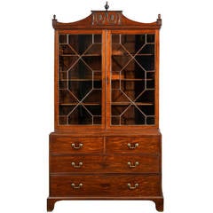 George III Period Mahogany Bookcase on Chest 6