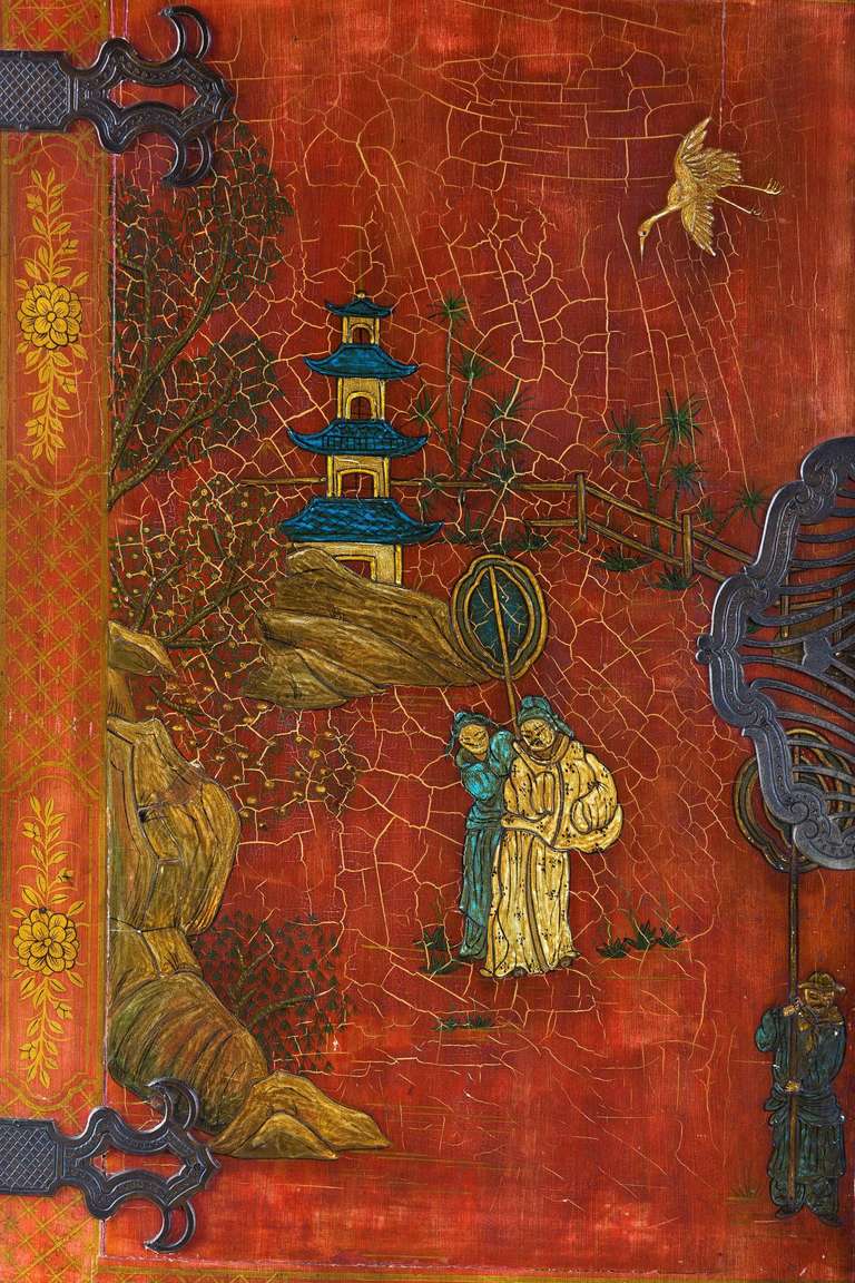 Chinoiserie Red Lacquered Cabinet 1