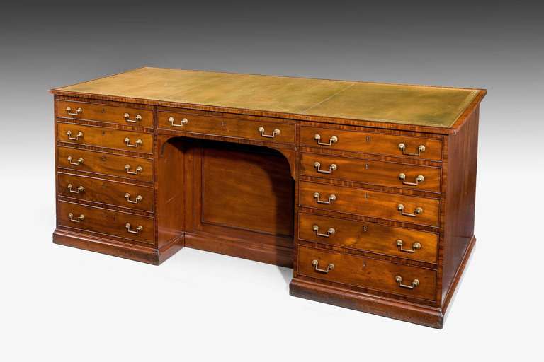 Chippendale Period Mahogany Library Desk 1