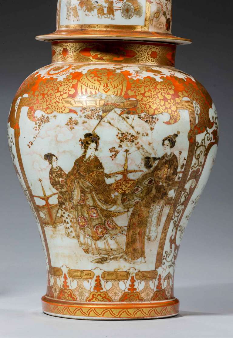 Pair of 19th Century Kutani Porcelain Vases In Excellent Condition In Peterborough, Northamptonshire