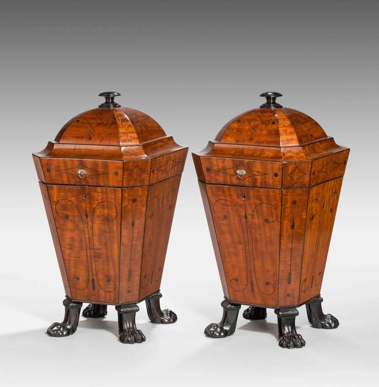 English Pair of Regency Period Mahogany Knife Boxes For Sale