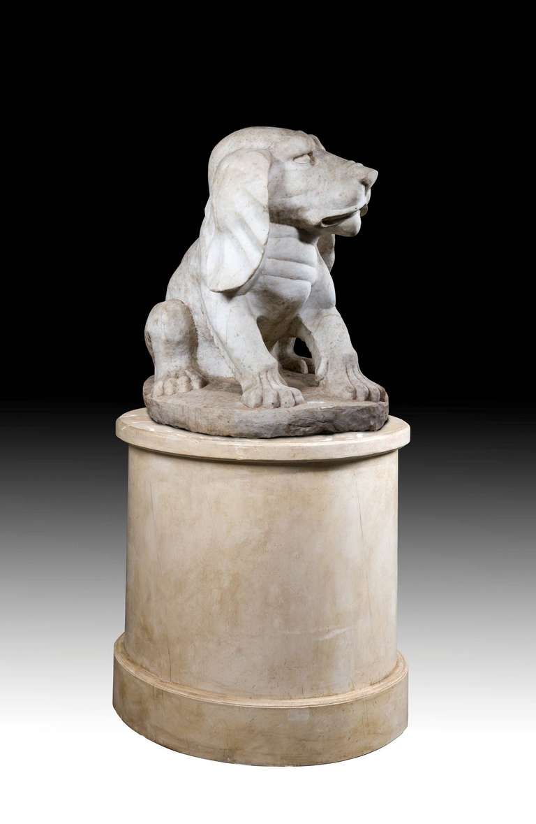 Mid-19th Century Figure of Marble Puppy 1