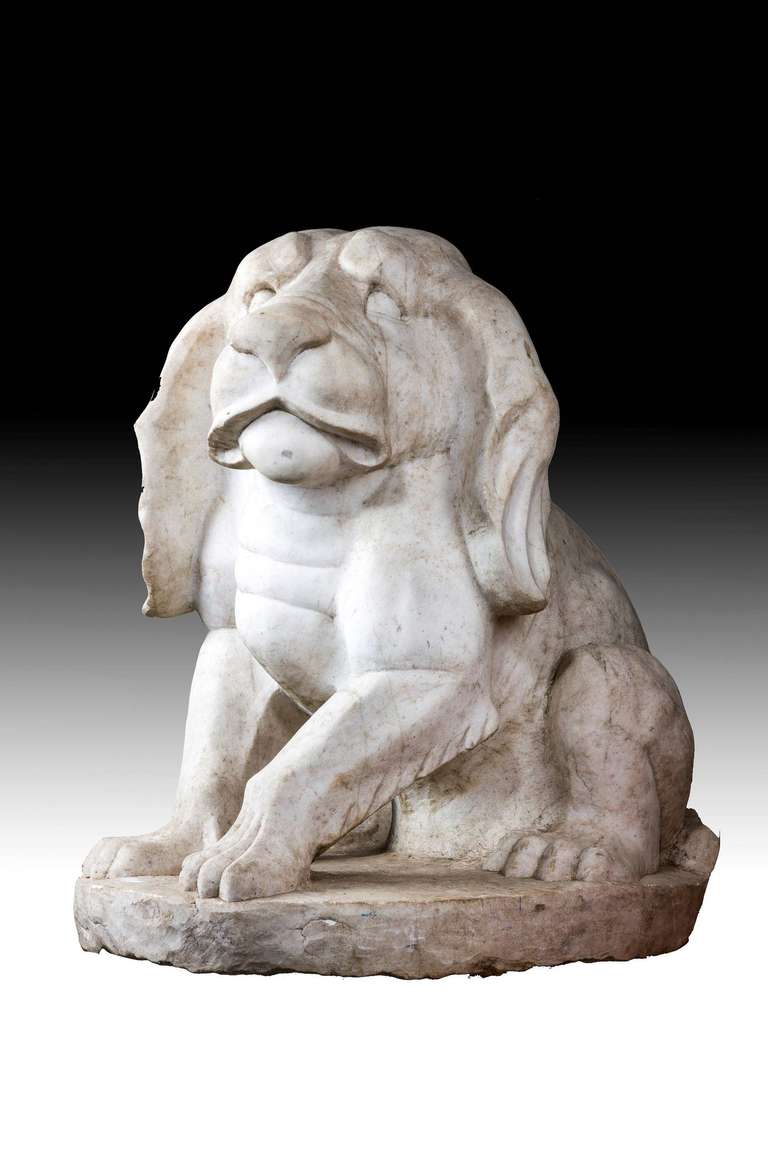 Mid-19th Century Figure of Marble Puppy 2