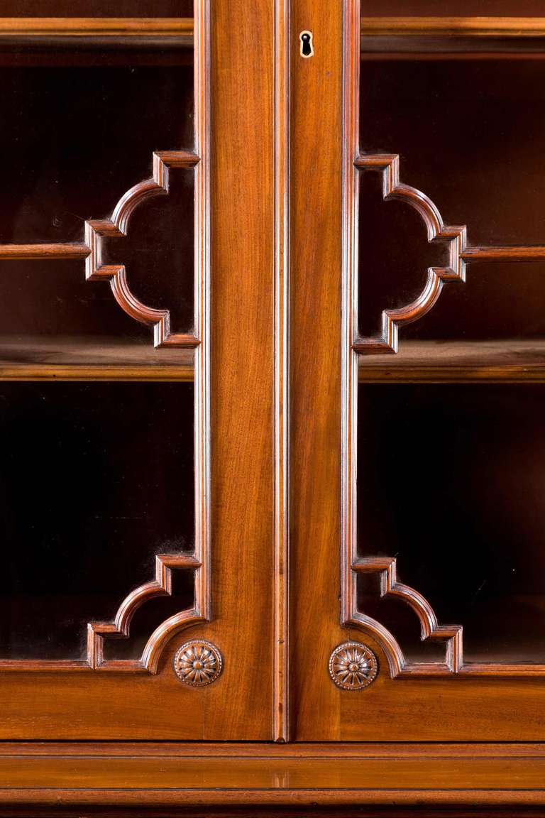 Chippendale Period Mahogany Breakfront Library Bookcase For Sale 2