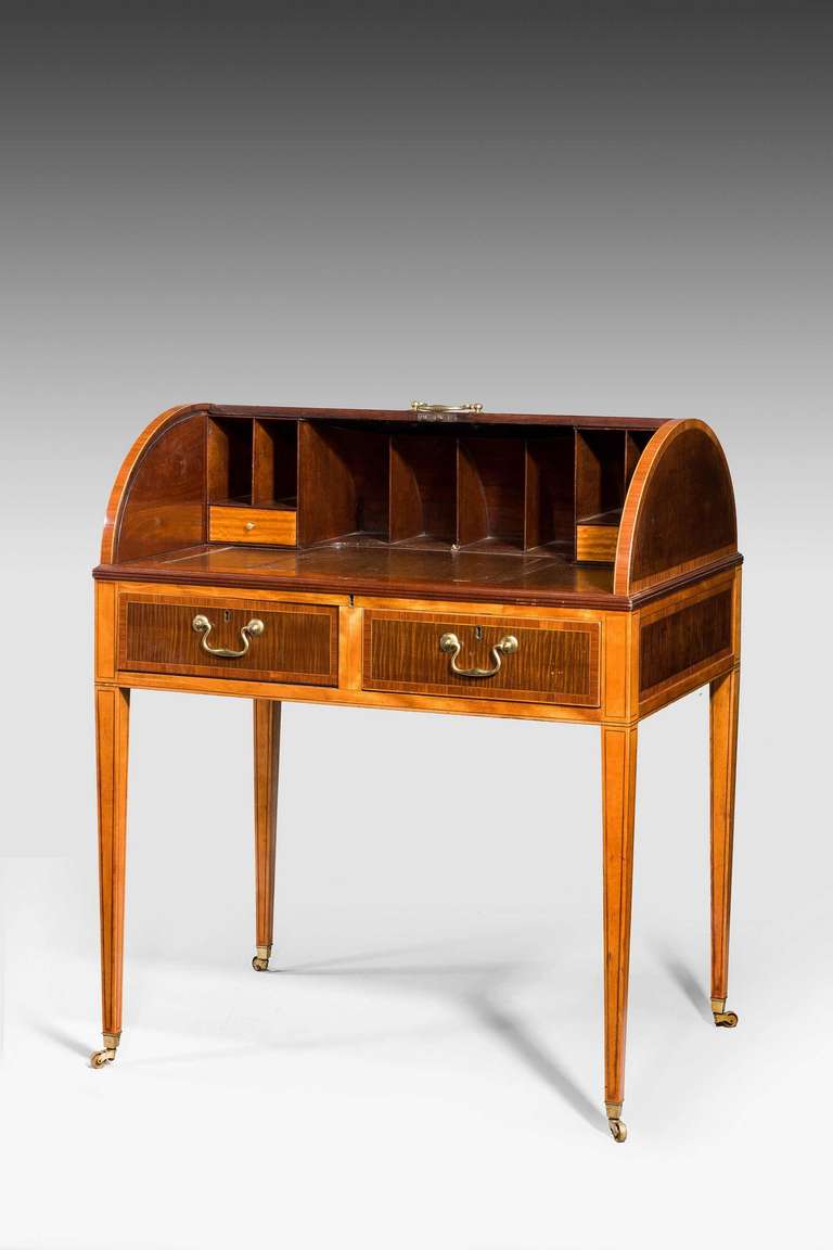 18th Century and Earlier George III Period Cylinder Top Desk