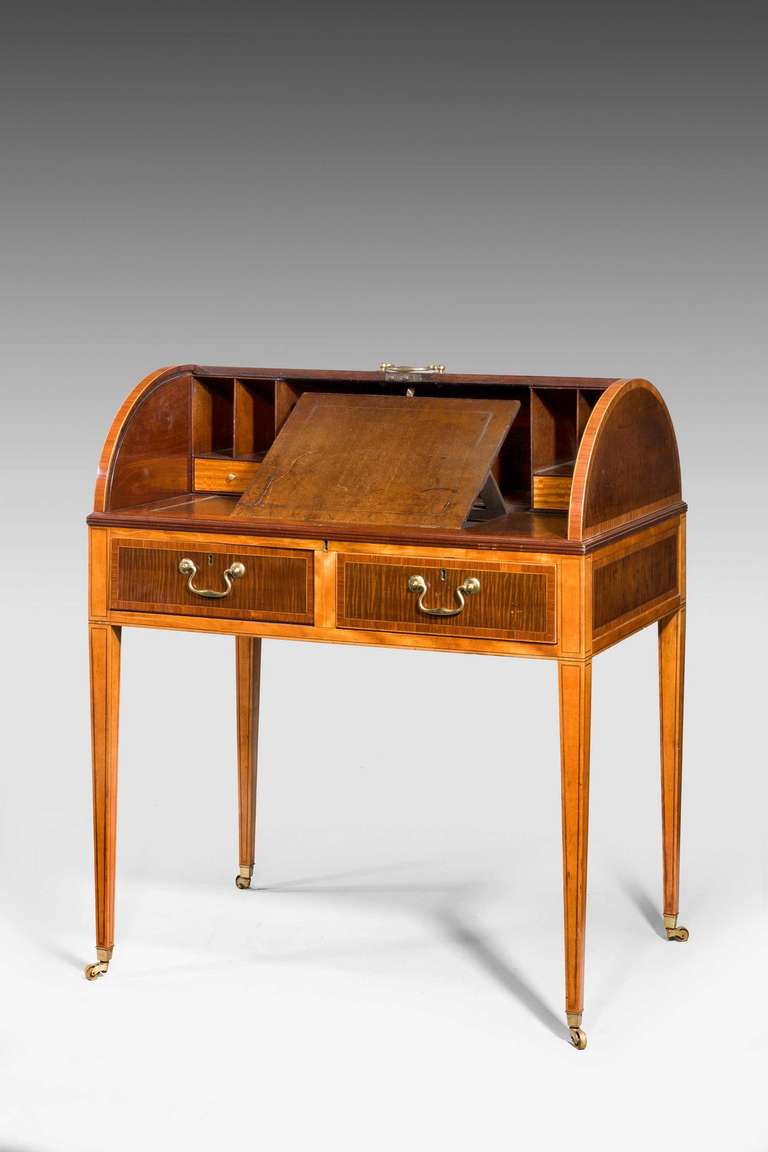 Kingwood George III Period Cylinder Top Desk