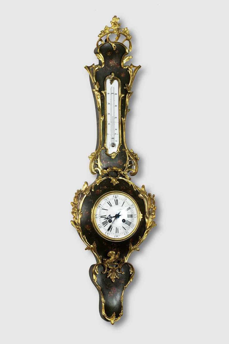 British 19th Century Clock Barometer